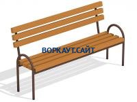 Парковая лавочка со спинкой МАФ 1605 в Великом Новгороде