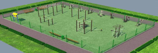 Проект спортивной воркаут площадки с уличными тренажерами в Великом Новгороде