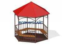 Беседка с лавками и полом МАФ 4122 в Великом Новгороде Беседка с лавками и полом МАФ 4122 в Великом Новгороде