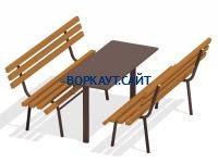 Дачный комплект из 2 лавочек и стола МАФ 1620 в Великом Новгороде