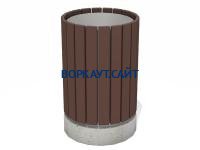 Урна деревянная круглая с бетонным основанием МАФ 1632 в Великом Новгороде