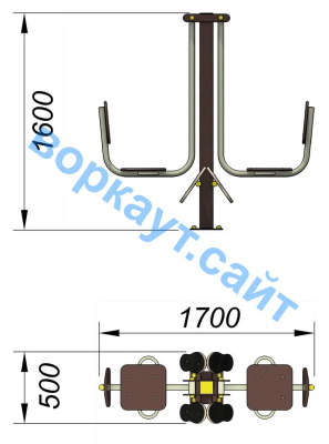 Уличный тренажер "Жим ногами горизонтальный " УТ 003 в Великом Новгороде
