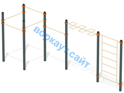 Воркаут турники с шведской стенкой и рукоходом  ВС-21 в Великом Новгороде