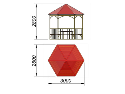 Беседка со столом и лавками МАФ 4121 в Великом Новгороде