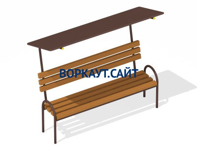 Лавочка под навесом МАФ 1607 в Великом Новгороде