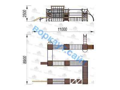 Детский спортивный комплекс Полоса препятствий ДСК 3116 в Великом Новгороде