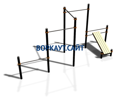 Воркаут комплекс разноуровневых турников со скамьей для пресса ВС-37 в Великом Новгороде