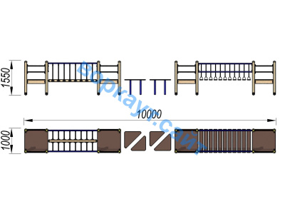 Детский спортивный комплекс Двойной мостик ДСК 3115 в Великом Новгороде