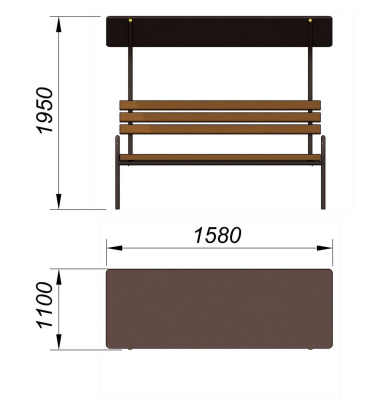 Лавочка под навесом МАФ 1607 в Великом Новгороде