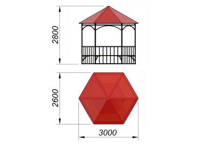 Беседка с лавками и полом МАФ 4122 в Великом Новгороде