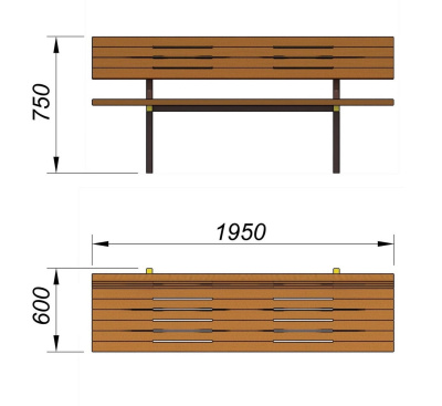 Диван уличный МАФ 1608 в Великом Новгороде