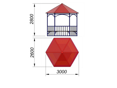 Беседка с лавками МАФ 4120 в Великом Новгороде