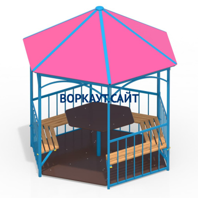 Беседка со столом, лавками и полом МАФ 4123 в Великом Новгороде Беседка со столом, лавками и полом МАФ 4123 в Великом Новгороде