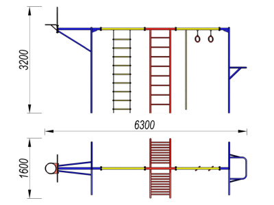 Гимнастический комплекс с баскетбольным щитом МАФ 3001 в Великом Новгороде Гимнастический комплекс с баскетбольным щитом МАФ 3001 в Великом Новгороде